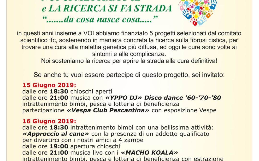 8^ EDIZIONE DI: «FESTA PER LA RICERCA FC» – 15 e 16 giugno – Valgatara