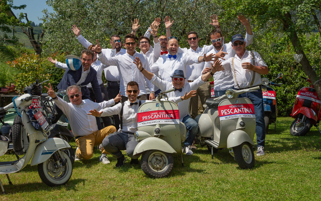 Vespa corteo al Matrimonio di Carlo e Valentina